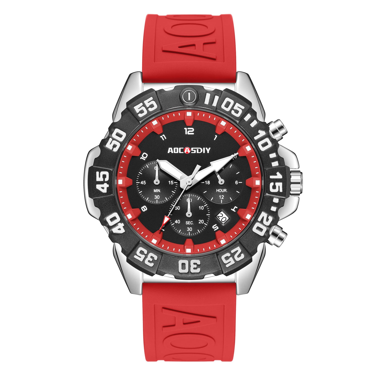 Mens Digital Analog Sport Watch with Silicone Band