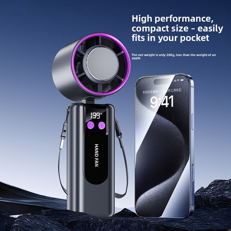 Portable Rechargeable Handheld Fan with Digital Display