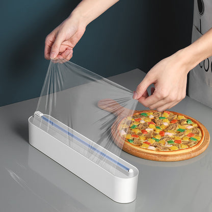 Magnetic cling film cutter box