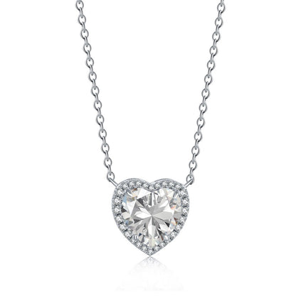 S925 Silver Clover Heart Pendant Necklace