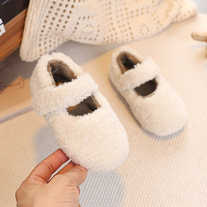 Childrens Plush Velcro Winter Shoes