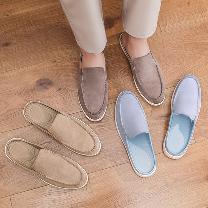 Cross-Border Hot-Selling Slip-On Suede Loafers, Slip-On Lazy Shoes, Casual Shoes, Fashionable Beanie Shoes for Men