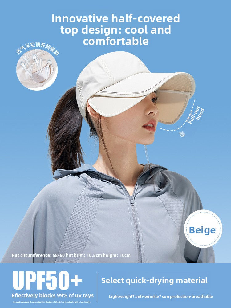 Adjustable Wide Brim Sun Hat with Mesh Top