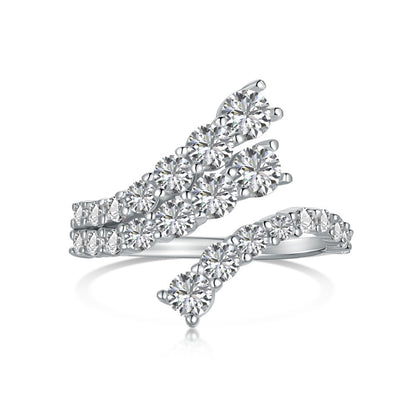Ring Spiral Full Zircon Inlaid Women Jewelry