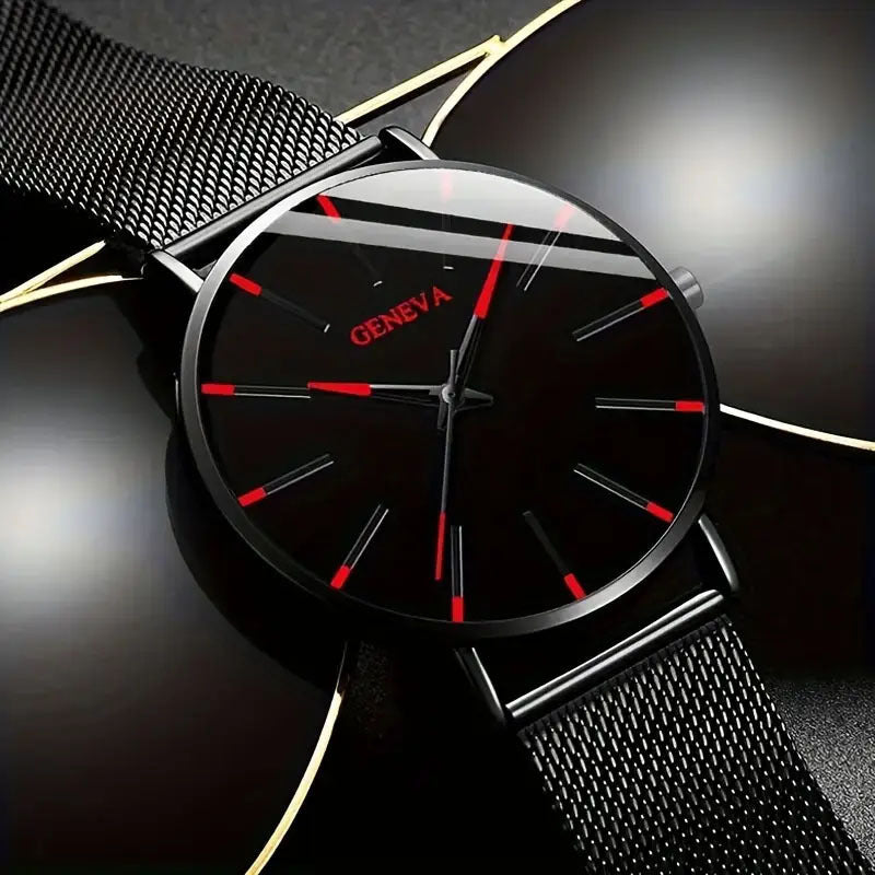 Quartz Watch with Alloy Mesh Strap