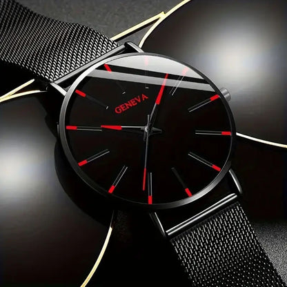 Quartz Watch with Alloy Mesh Strap
