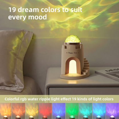 Water Ripple Lamp Bluetooth Speaker Galaxy Night Light RGB LED Desk Decor