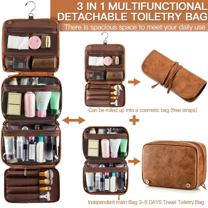 Multifunctional Travel Toiletry Bag with Zipper Closure