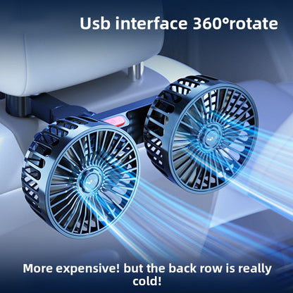 Dual Head Car Fan with USB and 12V/24V Compatibility
