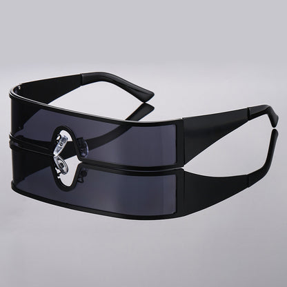Futuristic Punk Metal Frame Sunglasses UV400 Windproof