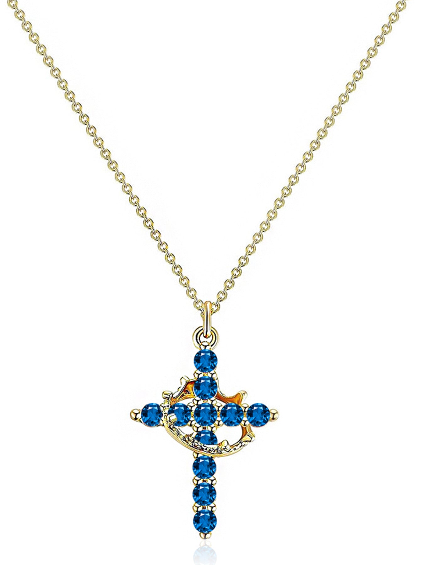 Rotating Zircon Cross Pendant Necklace