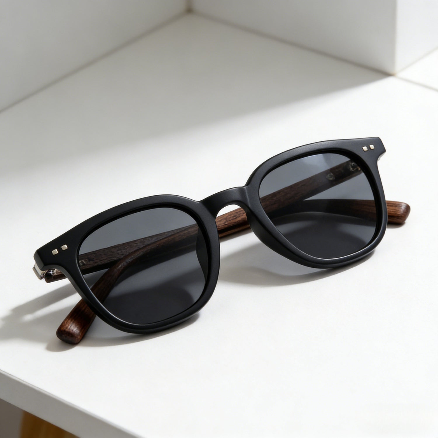 Wood grain leg rice nail sunglasses