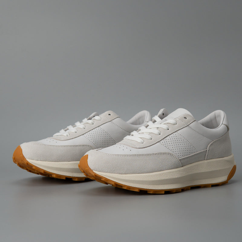 Men's Leather Low Top Breathable Casual Shoes