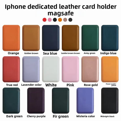 Magnetic Card Case for iPhone 12-15, PU Leather with Strong Hold