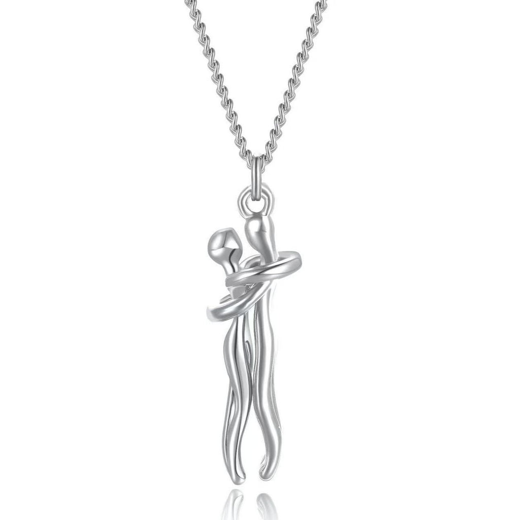 Couple Hugging Pendant Necklace