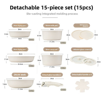 Detachable Ceramic Non-Stick Cookware Set