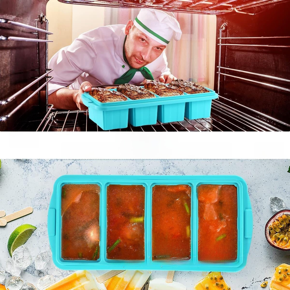 Silicone Ice Cube Tray with Lid