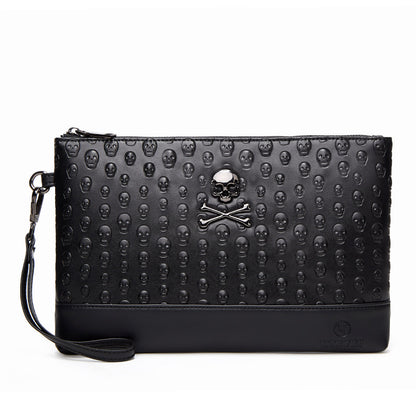 Skull Pattern Clutch Bag with Waterproof Design