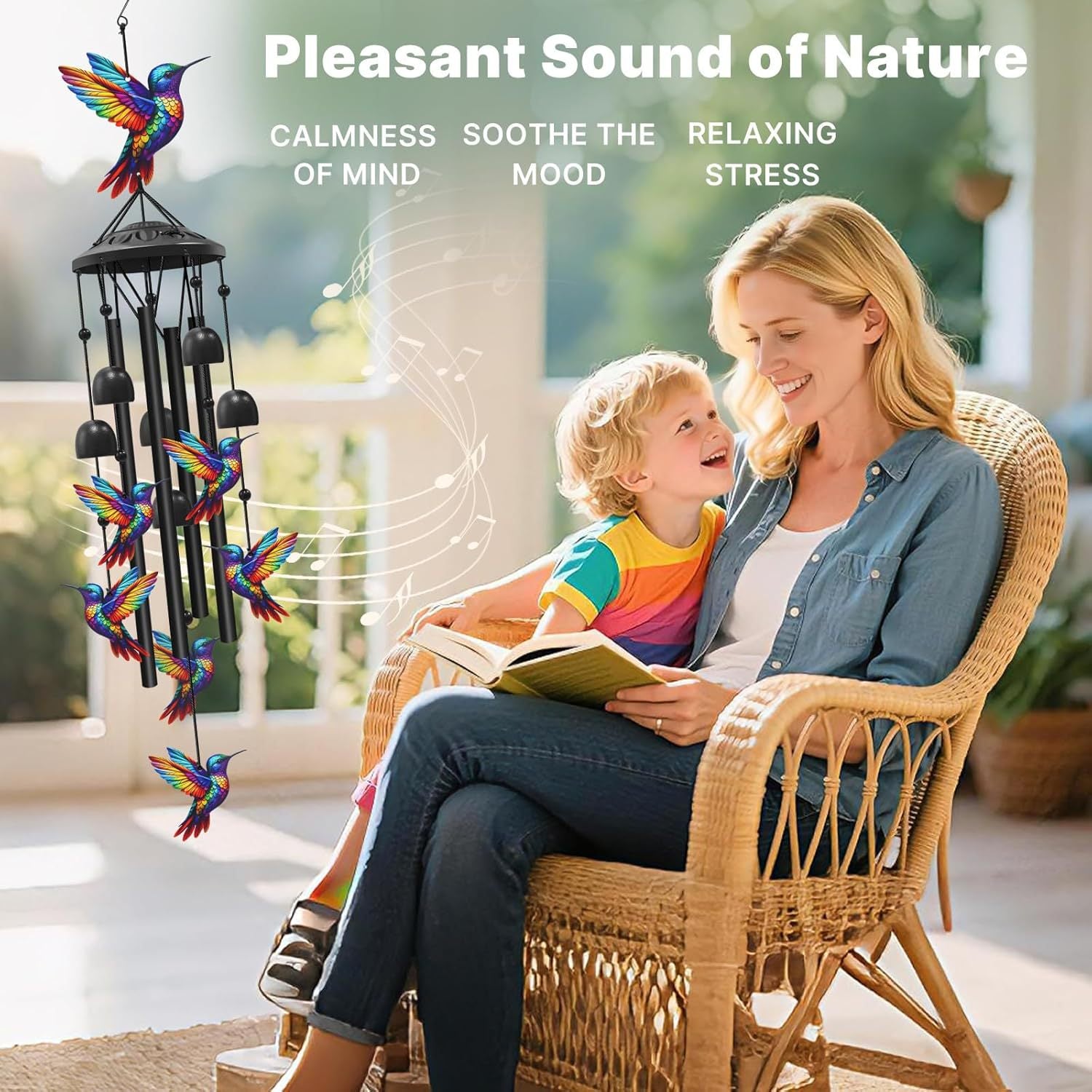 Colorful Animal-Themed Metal Wind Chimes with Painted