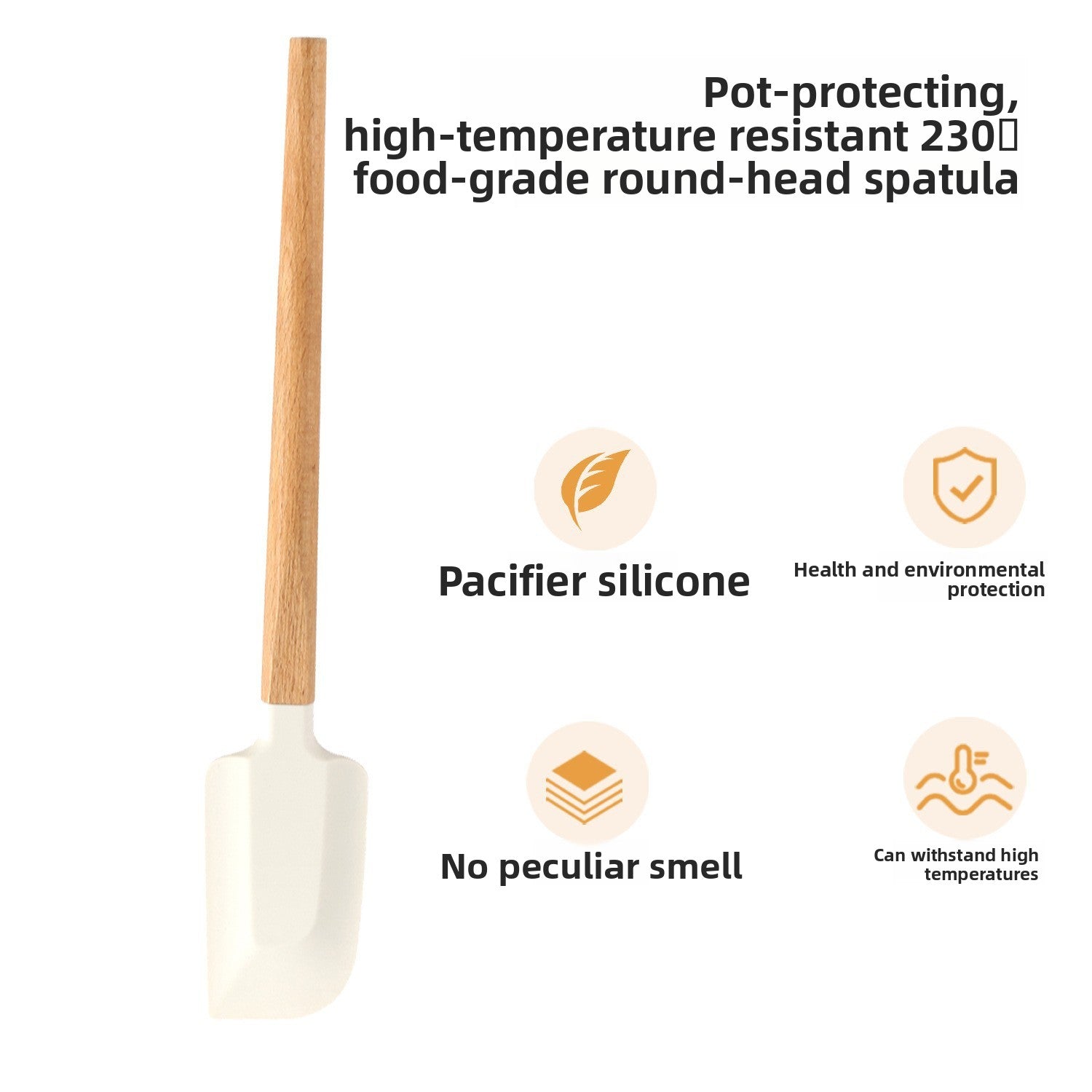 Silicone Baking Scraper with Wood Handle