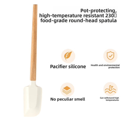 Silicone Baking Scraper with Wood Handle