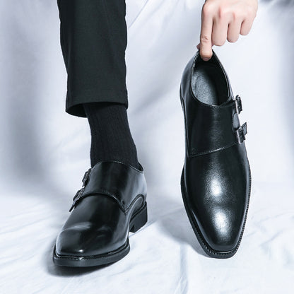 Classic Buckle Leather Shoes for Men