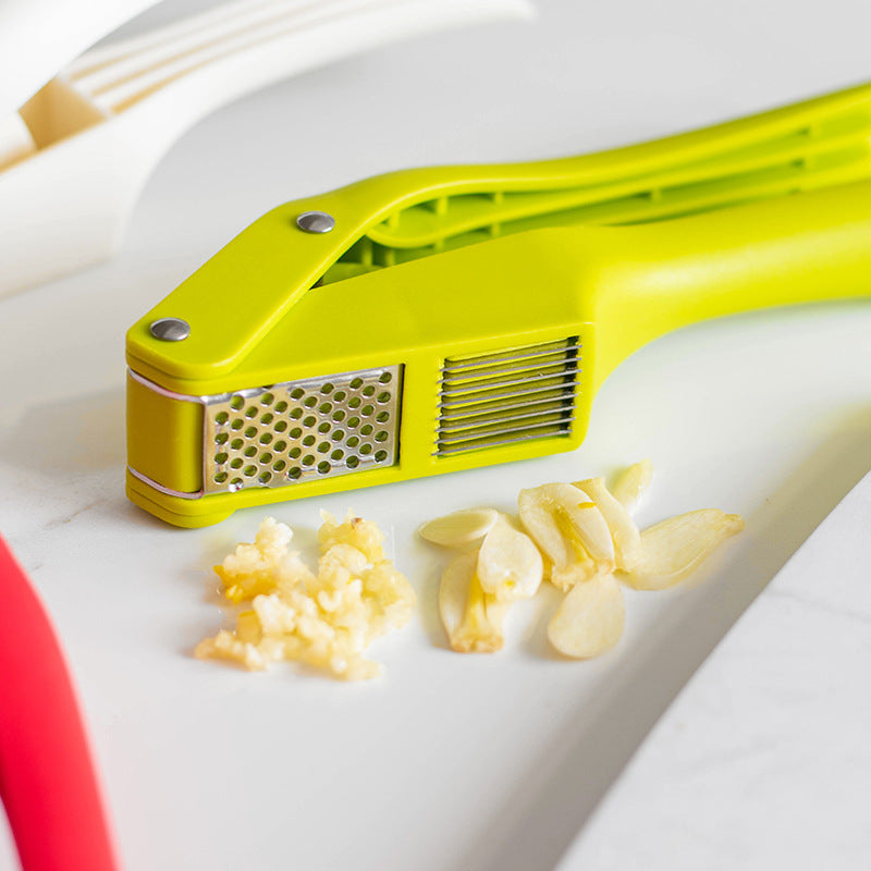 two-in-one kitchen garlic press cutting garlic slices
