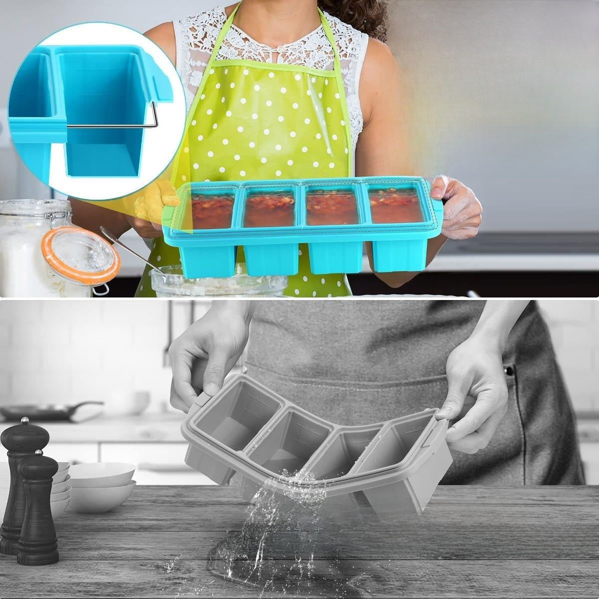 Silicone Ice Cube Tray with Lid