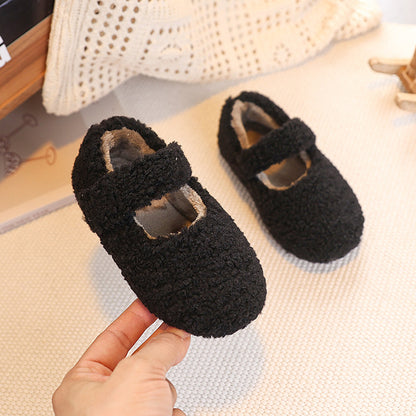 Childrens Plush Velcro Winter Shoes