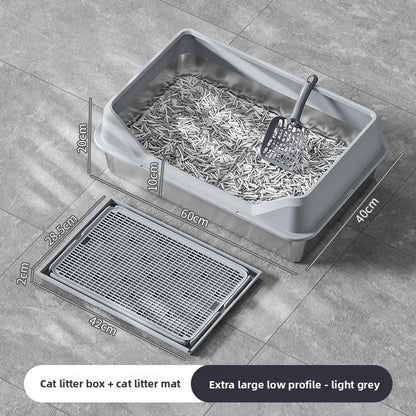Stainless Steel Cat Litter Box with Anti-Splash Cover