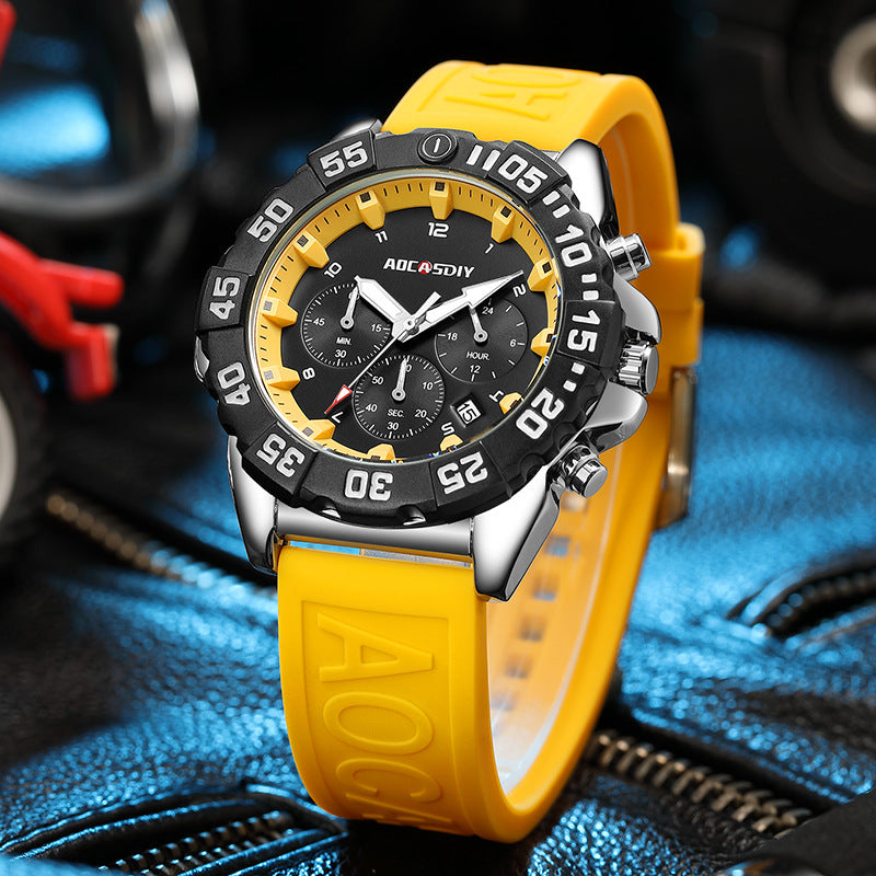 Mens Digital Analog Sport Watch with Silicone Band
