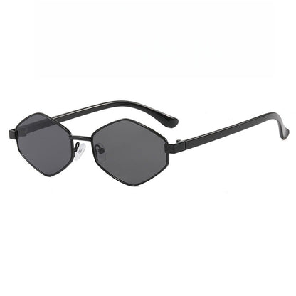 Diamond-Shaped UV Protection Metal Frame Sunglasses