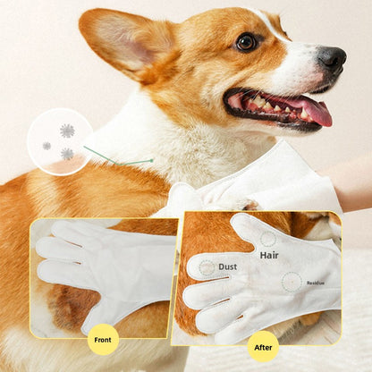 Pet Cleaning Gloves Waterless Wipe