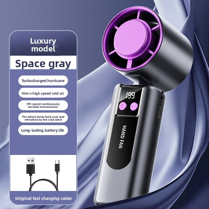 Portable Rechargeable Handheld Fan with Digital Display