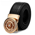 Mens Genuine Leather Belt with Automatic Buckle
