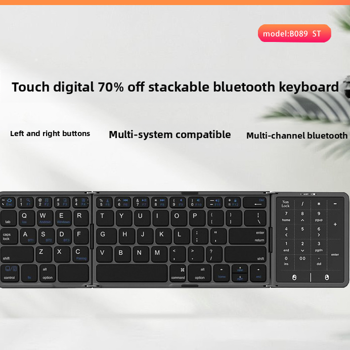 Large Touch Digital Folding Bluetooth Keyboard