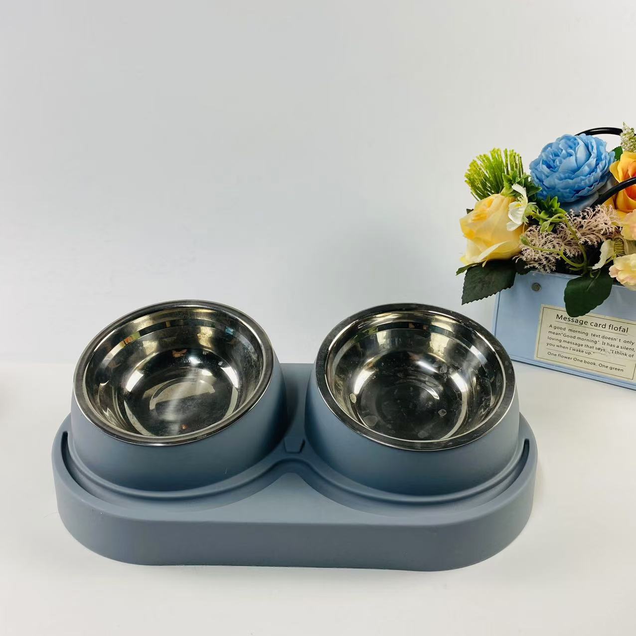 Dual Compartment Pet Feeding Bowl