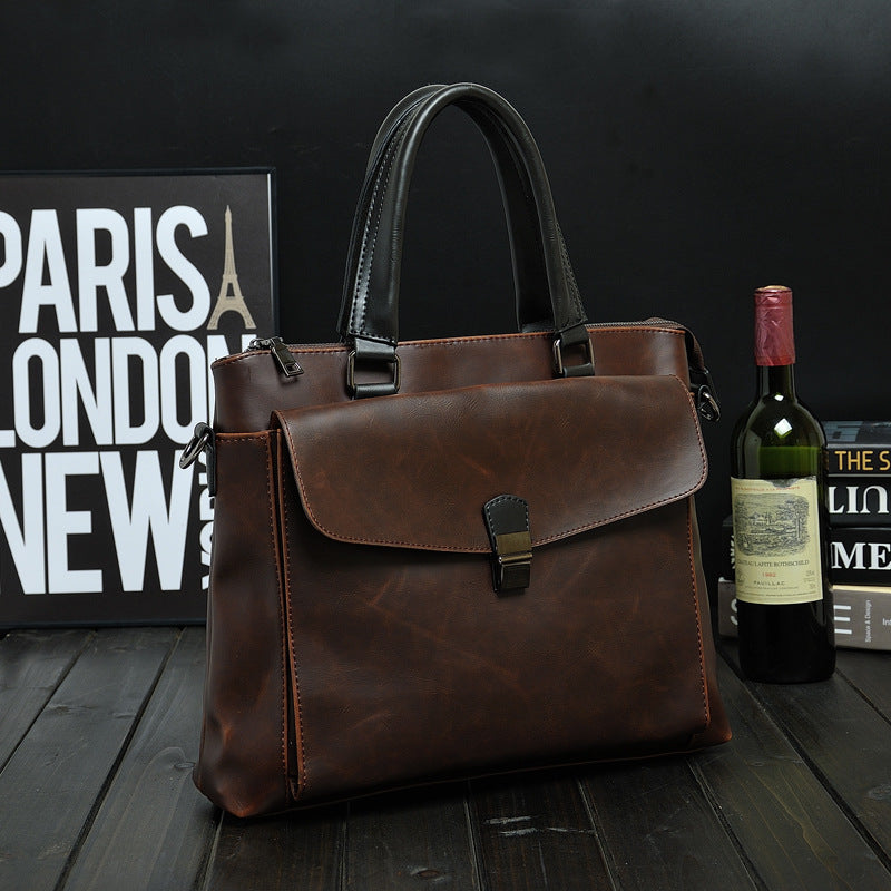 Mens Vintage PU Leather Briefcase