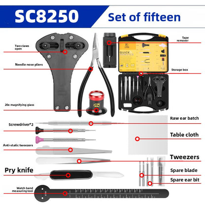 Professional Watch Repair Tool Set with Waterproof Paste