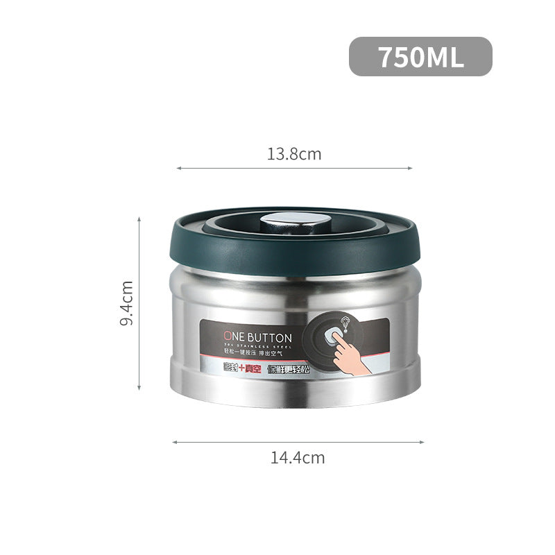 304 Storage Canister for Coffee Beans and Tea Leaves, Moisture-Proof Sealed Canister
