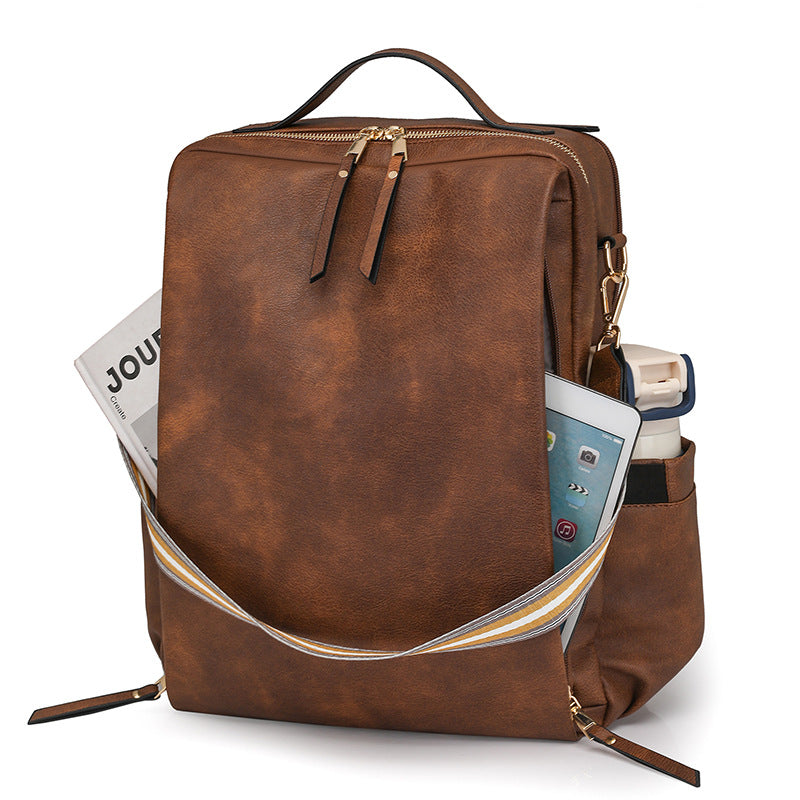 Multi-functional PU Leather Women Backpack
