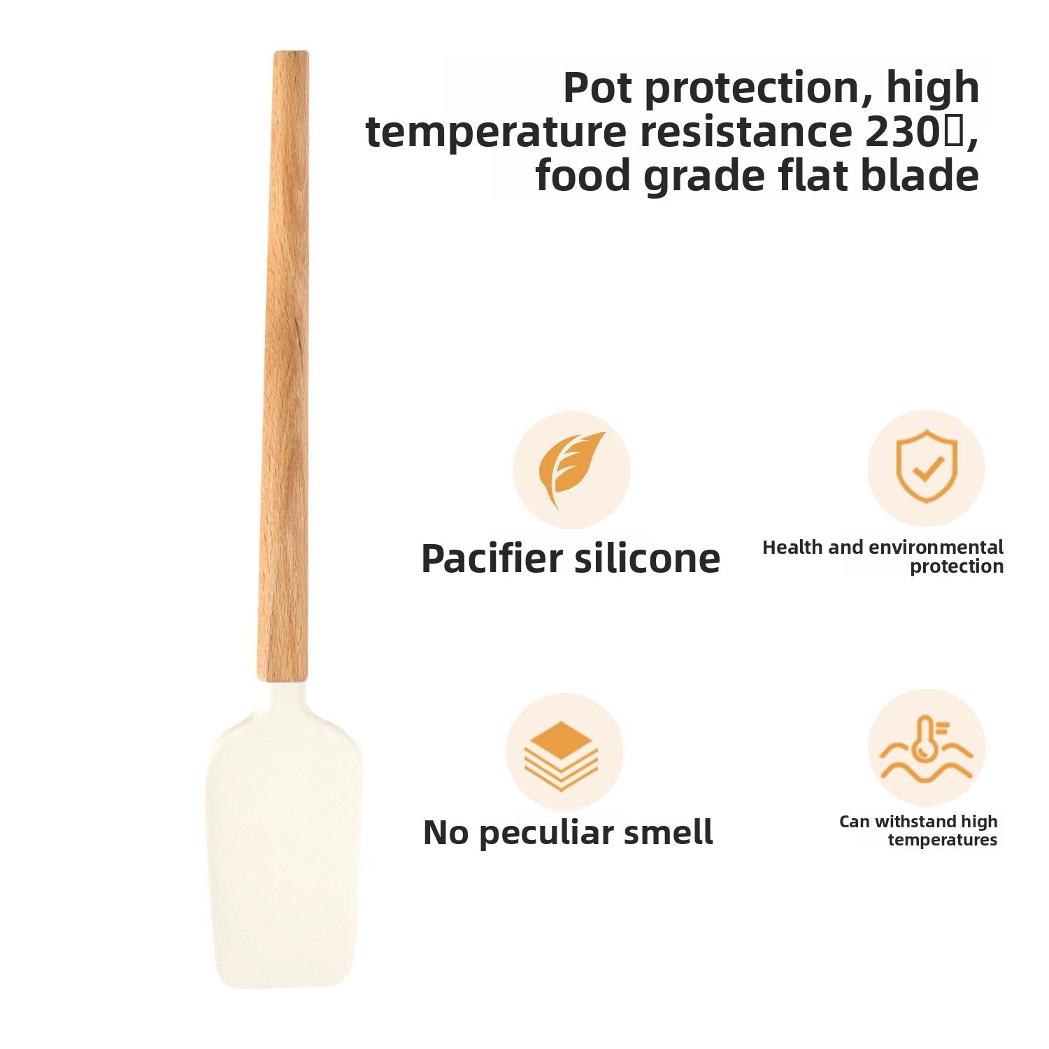Silicone Baking Scraper with Wood Handle
