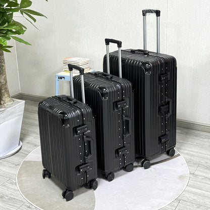 Luggage Suitcase with Aluminum Frame, Carry-On Suitcase, Trolley Suitcase, 20/24/ 28inch Three-Piece Set, Travel Suitcase, Password Lock Suitcase, Manufacturer Wholesale