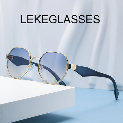 Polygon Metal Sunglasses with UV Protection