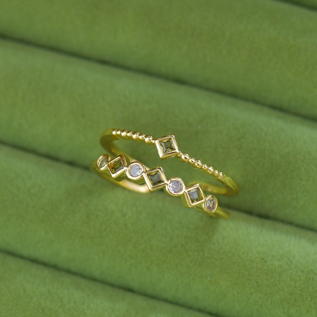 French Style Zircon Butterfly Open Ring