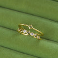French Style Zircon Butterfly Open Ring