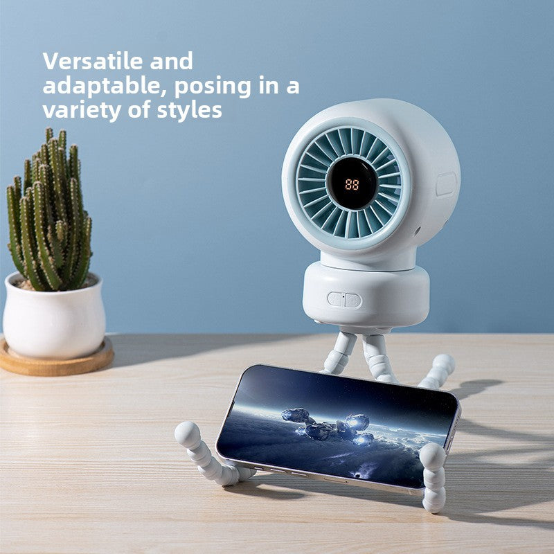 Digital Display Octopus USB Desk Fan with Oscillation