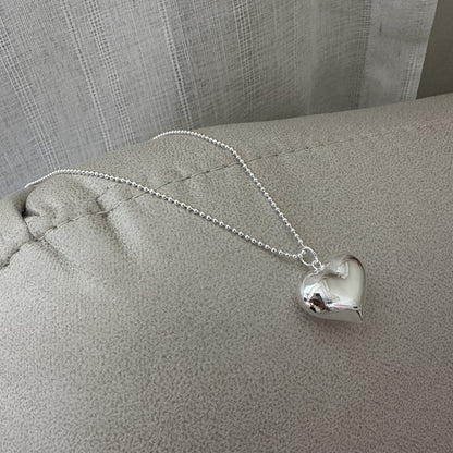 Sterling Silver Love Hollow Pendant Necklace