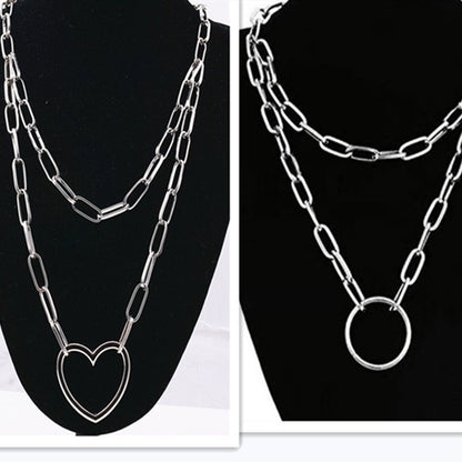 Geometric Alloy Layered Necklace