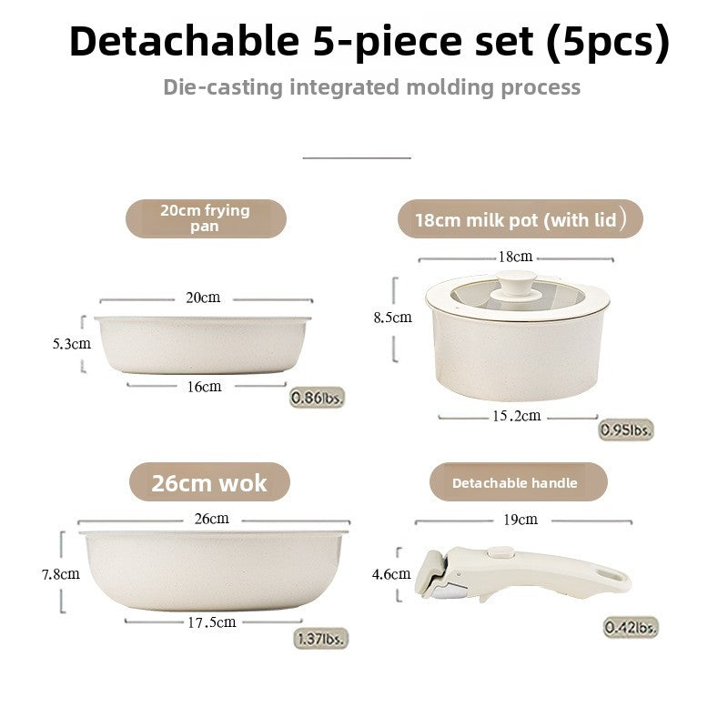 Detachable Ceramic Non-Stick Cookware Set
